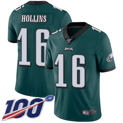 Men Philadelphia Eagles #16 Mack Hollins Midnight Green Team Color Vapor Untouchable NFL Jersey Limited Player 100th